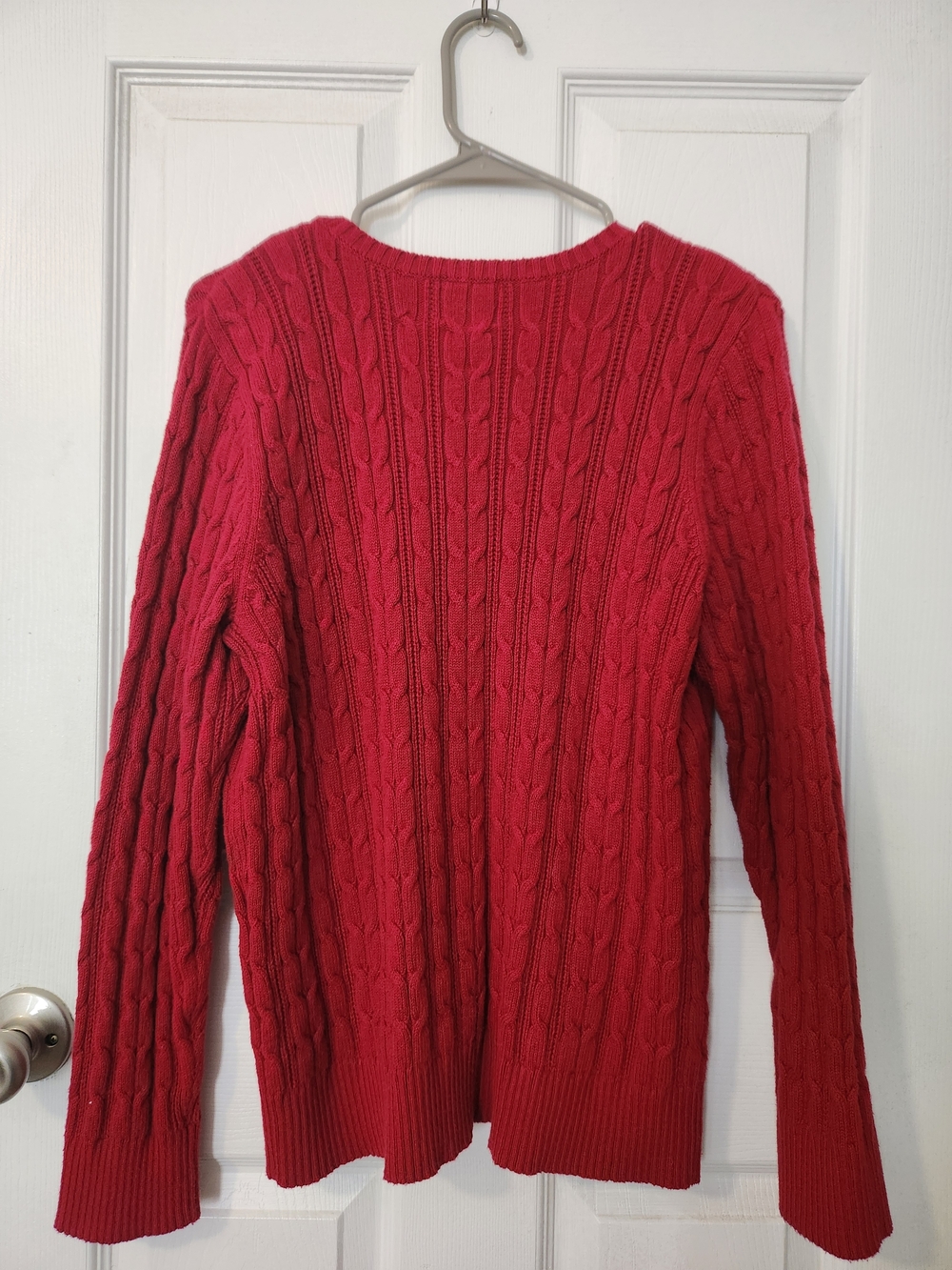 St. John's Bay Red Cable-Knit Crewneck Sweater